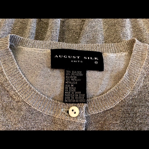 August Silk Silver Shimmer Cardigan NWOT - Picture 4 of 5